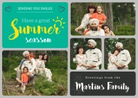 Green Family Collage Postcard template
