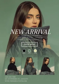 Green Fashion New Arrival Design Template A4