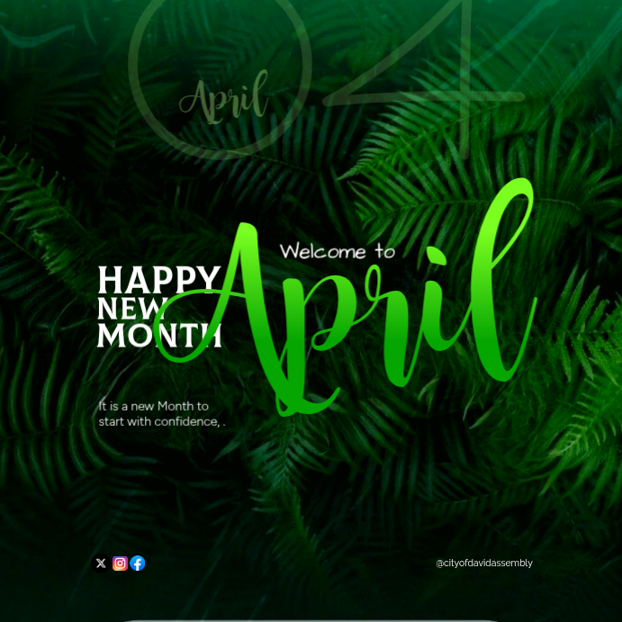 Green Floral April Welcome Message Instagram Post Template | PosterMyWall