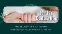Green Floral Baby Dedication Ceremony Twitter Post template