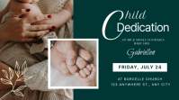 Green Floral Child Dedication Twitter Post template