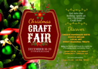 Green Floral Christmas Craft Fair Postcard template
