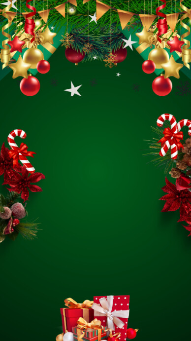 Green Floral Christmas Template Instagram Story | PosterMyWall