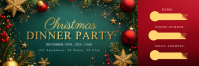 Green Floral Christmas Ticket Banner 2' × 6' template