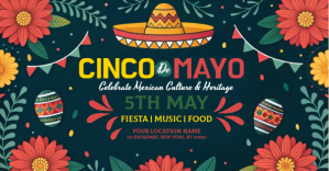Green Green Floral Cinco De Mayo Facebook Shared Image Facebook Shared Image Template