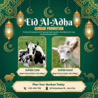 Green Floral Eid Al-Adha Qurban Promotion Instagram Post template