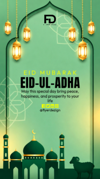 Green Floral Eid-ul-Adha Celebration Instagram Story Indaba yaku-Instagram template