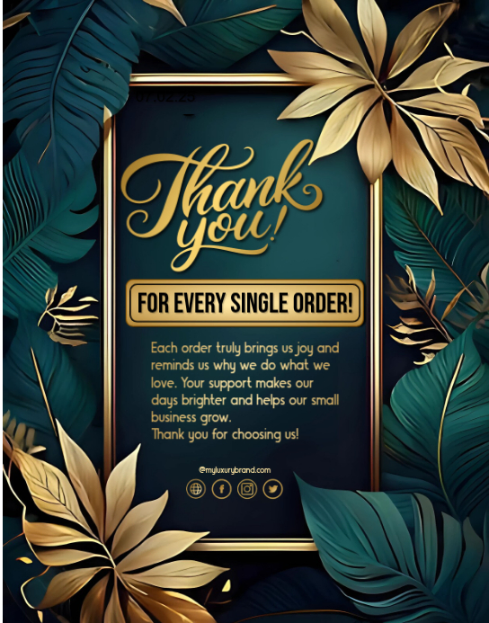 Green Floral Elegant Customer Appreciation – Thank You For Every Order ...