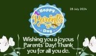 Green Floral Happy Parents Day  Tag Label template