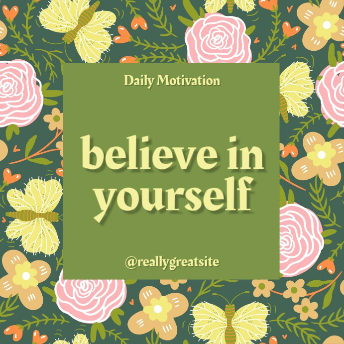 Green Floral Inspiration Quote Instagram Post Template PosterMyWall