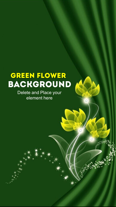 Green Floral Light Flower Background Instagram Story template