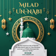 Green Milad Un-Nabi Instagram-Beitrag Template
