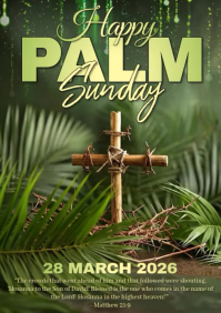 Green Floral Palm Sunday A3 Video template