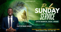 Green Floral Palm Sunday Service Facebook Shared Image template