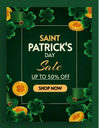 Green Floral Saint Patrick's Day Sale Template  Flyer (us Letter)