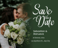 Green Floral Save the Date Medium Rectangle Rettangolo medio template