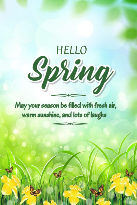 Green floral spring celebration poster Template | PosterMyWall