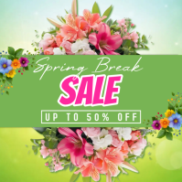 Green Floral Spring Sale Instagram Post template
