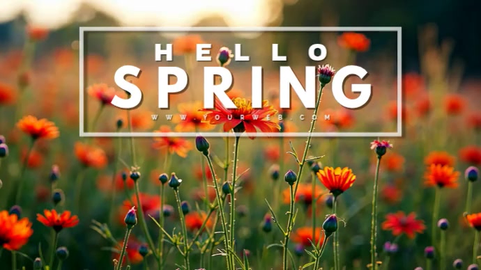 Green Floral Spring Season Digital Display Video Template | PosterMyWall