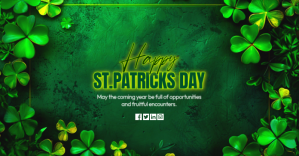 Green Floral St. Patrick's Day Facebook Shared Image template
