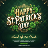 Green Floral St. Patrick's Day Instagram Post Video template