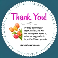 Green Floral Thank You  Square (1:1) template