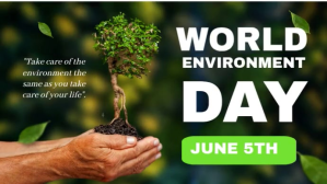 Green Floral World Environment Day Video Temp Display digitale (16:9) template
