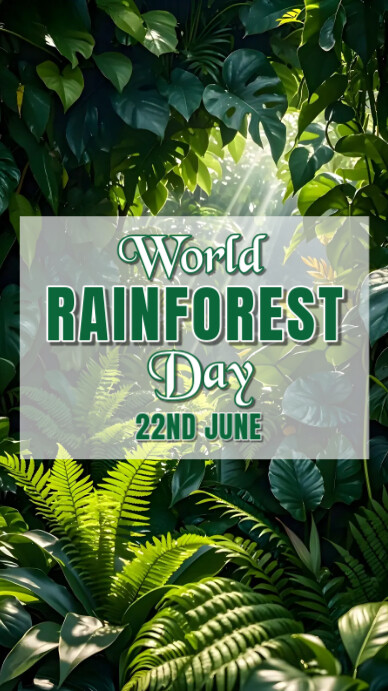 Green Floral World Rainforest Day Instagram Story template