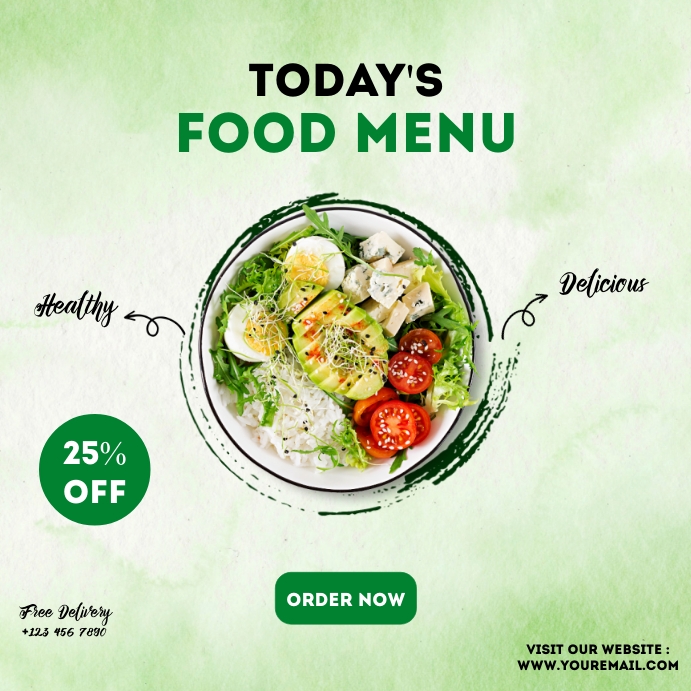 green food menu Template | PosterMyWall