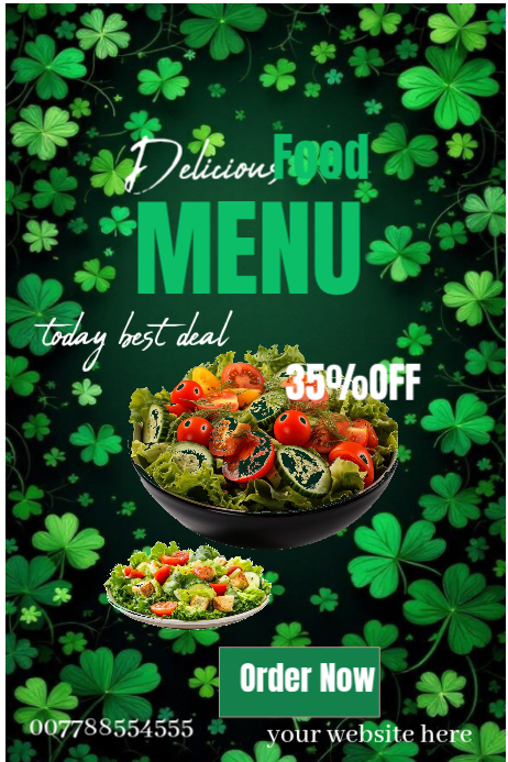 Green Food Menu Promotion Poster Template | PosterMyWall