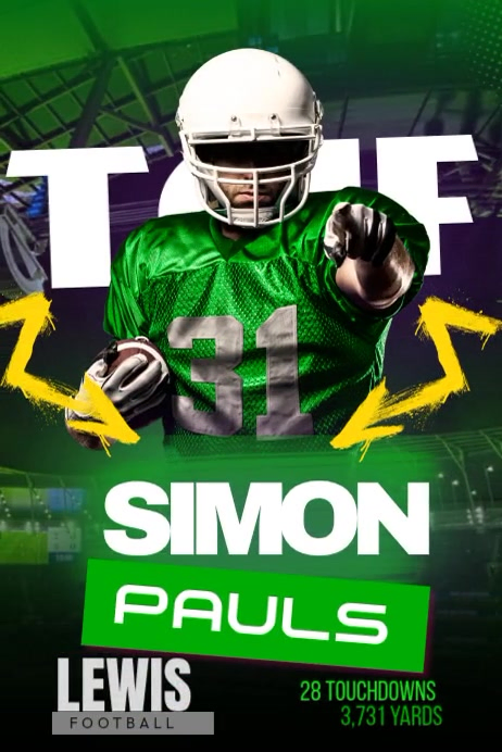 Football Player Highlight Template | PosterMyWall