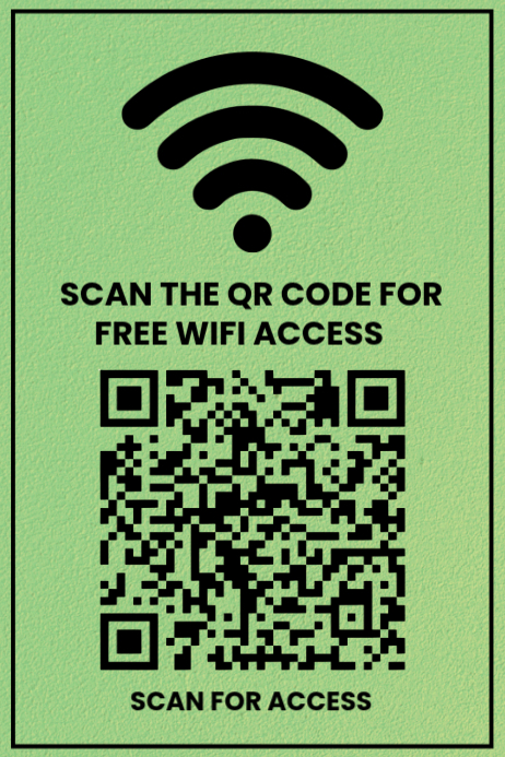 Green Free Wifi Access Posters Template | PosterMyWall