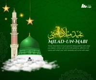 Green Futuristic  Eid E Milad An Nabi Social Rettangolo medio template