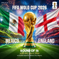 Green Futuristic FIFA World Cup 2026 Match Instagram Post template