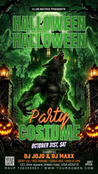 Groen Halloween Costume Party Historia de Instagram Template