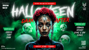 Green Green Futuristic Halloween Partty Youtube Thumbnail YouTube Thumbnail Template