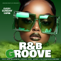 Green Futuristic R&B RNB URBAN Club Flyer Instagram Post St Patricks 420 day Instagram-Beitrag template