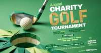 Green Charity Golf Tournament Gedeelde afbeelding op Facebook Template