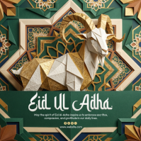 Green Geometric Eid Al-Adha Celebration Instagram Post template