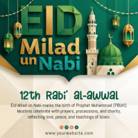 Green Milad Un-Nabi Celebration 方形(1:1) Template