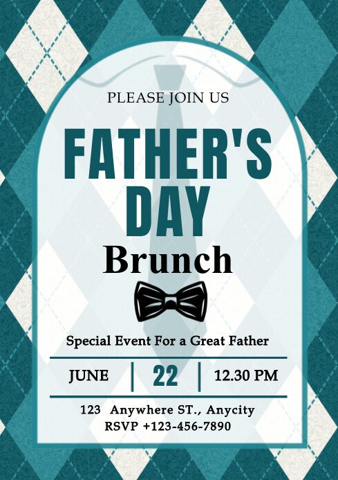 Green Geometric Fathers Day Brunch Event A4 template