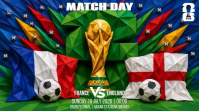 Green Geometric Fifa Soccer Match Day France vs England Digital Display Video งานแสดงผลงานแบบดิจิทัล (16:9) template