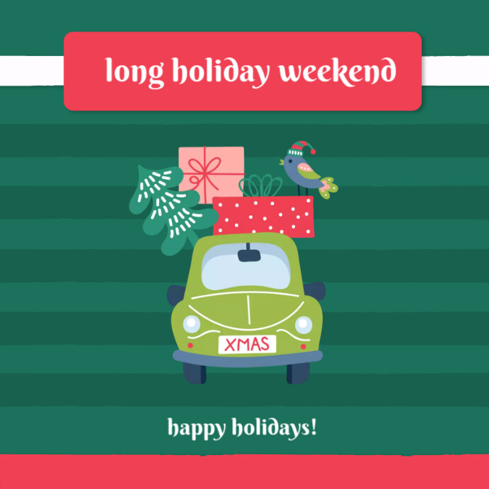 Green Geometric Long Holiday Weekend Instagram Post