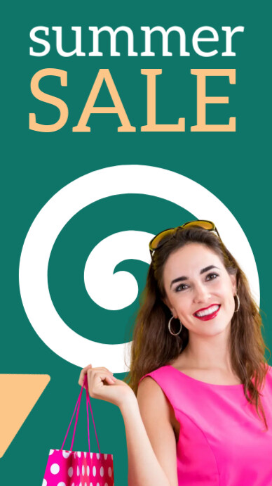 Green Geometric Summer Sale Digital Display (9:16) template