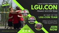 Green Girls' Football Game Try Outs FB Cover template