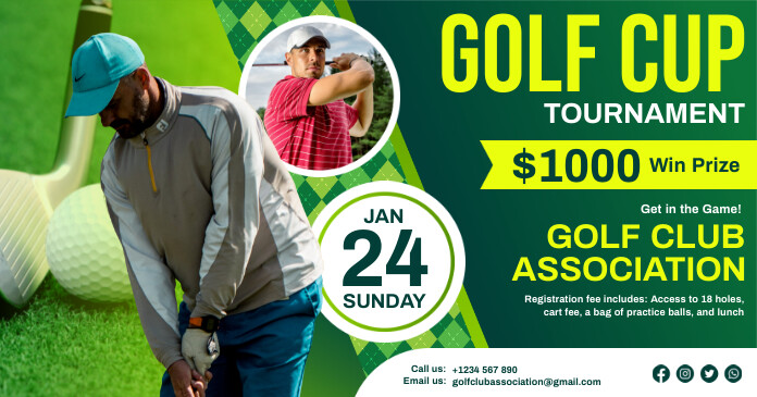 Green Golf Country Club Facebook Post Template | PosterMyWall