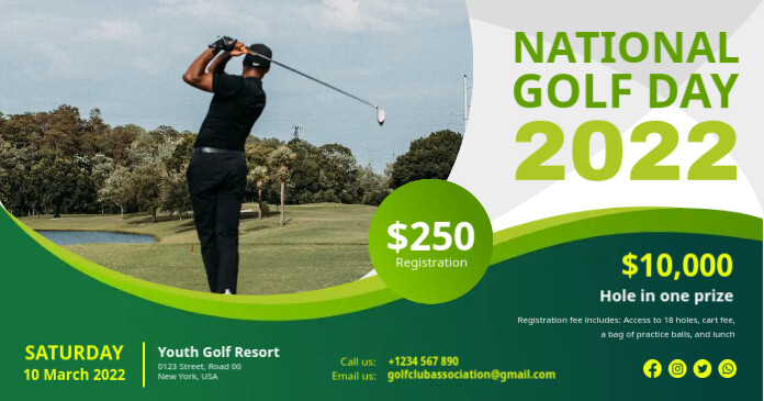 Green Golf Country Club Facebook Post Template | PosterMyWall
