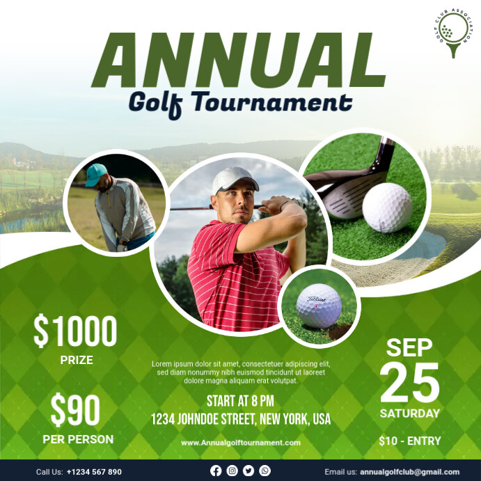 Green Golf Country Club Instagram Post Template | PosterMyWall
