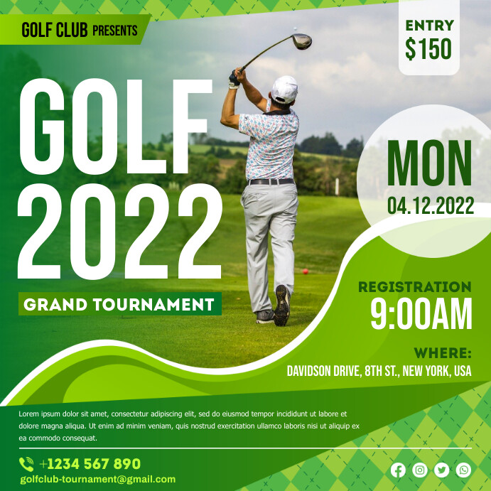 Green Golf Country Club Instagram Post Template | PosterMyWall