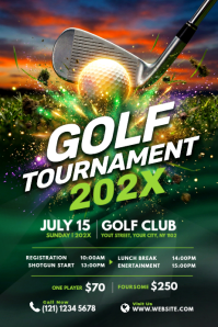 Green Golf Tournament Banner 4' × 6' template